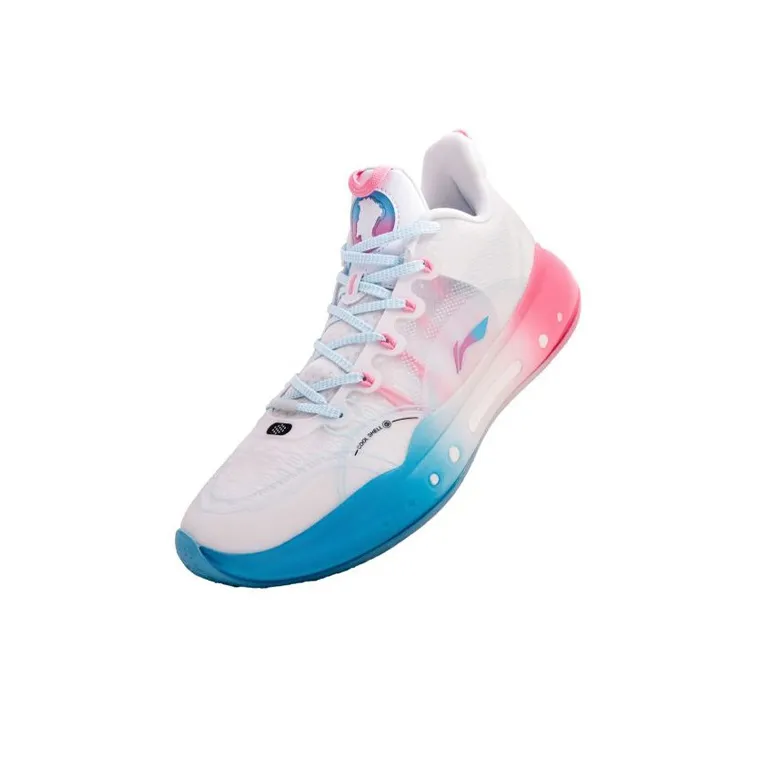 LINING YuShuai 14 Basketball Shoes Unisex Low Top White/Blue/Pink-3