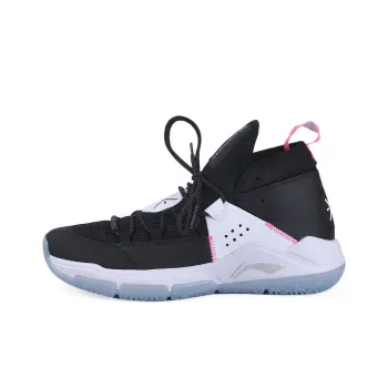 LiNing ALL DAY 5 Way Of Wade Durable Breathable Mid Top Basketball Shoes Black White