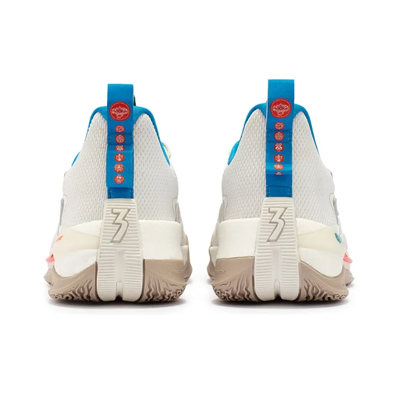 361° Big3 3.0 Pro Durable Breathable Low Top Basketball Shoes Men's Feather White-4
