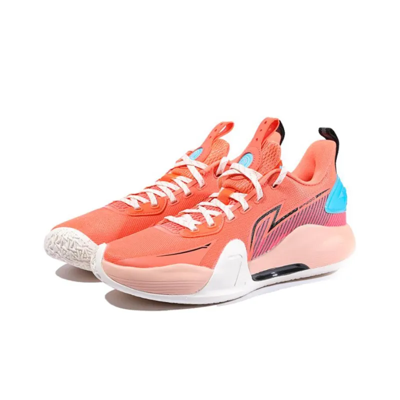 LiNing Speed 7 Non slip Wear resistant Shock Absorption Low Top Basketball Shoes Men's Tea Flower Red-2