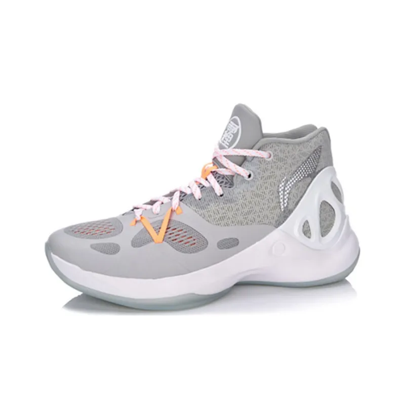 LiNing SONIC 5 Mid-Top Basketball Shoes Men's Microcrystalline Gray-2