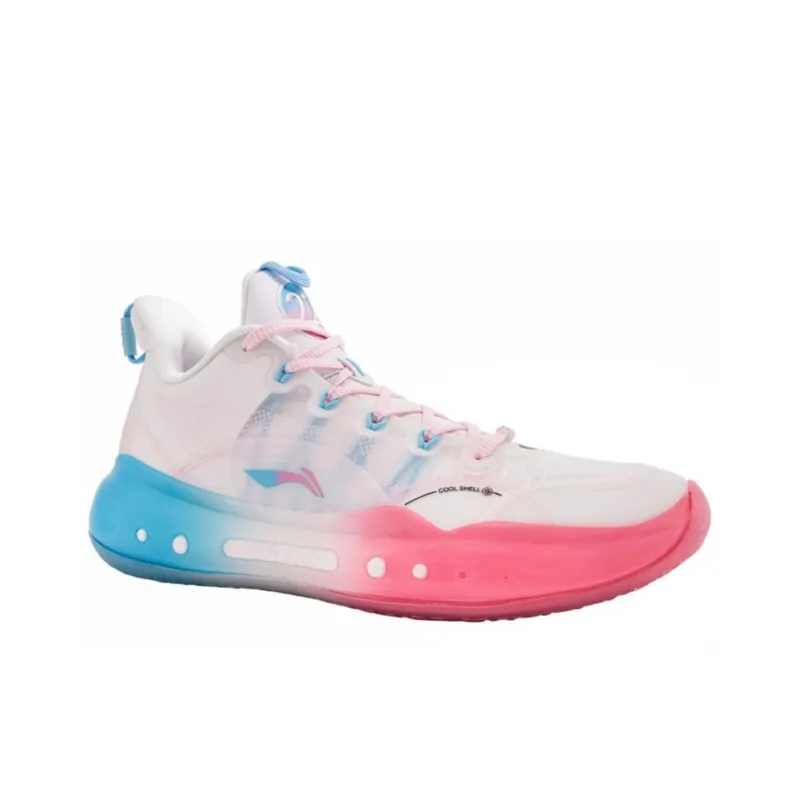 LINING YuShuai 14 Basketball Shoes Unisex Low Top White/Blue/Pink-1