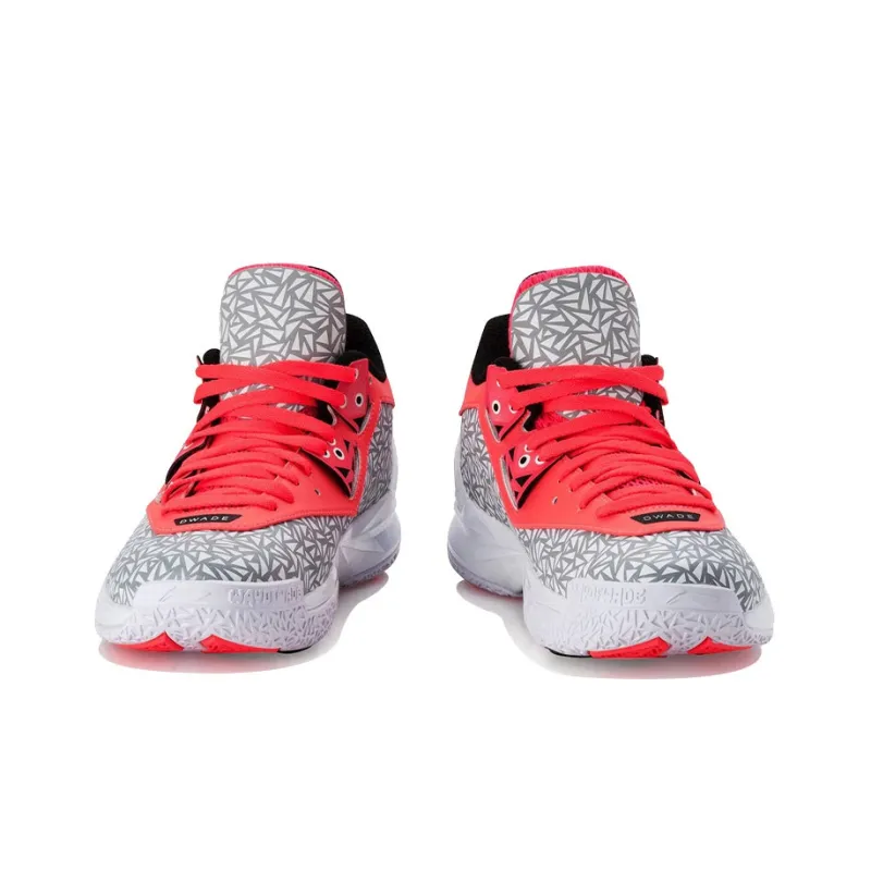 LINING WOW 4 Basketball Shoes Unisex Mid Top White/Gray/Red-2