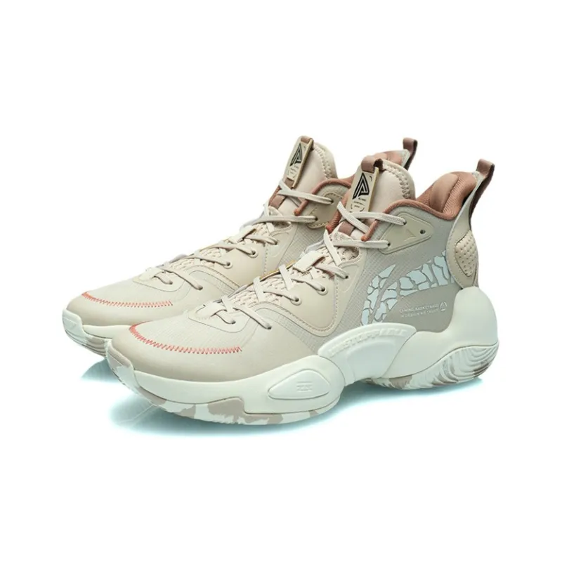 LiNing Air Raid Abrasion Resistant Breathable Mid Top Basketball Shoes Men's Deerskin Brown-2