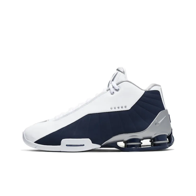 Nike Shox BB4 White Silver Navy-0