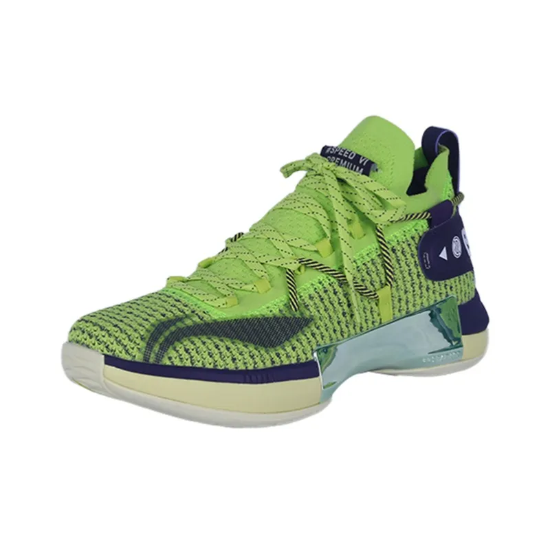 LiNing Speed 6 Badfive Anti Slip Wear Resistant Low Top Basketball Shoes Green-2