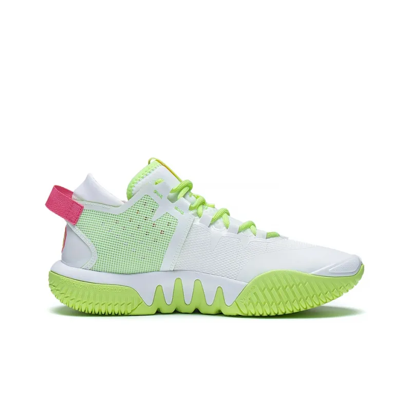 LINING Badfive 2 Low Basketball Shoes Men Low Top Standard White/Neon Yellow Green-1
