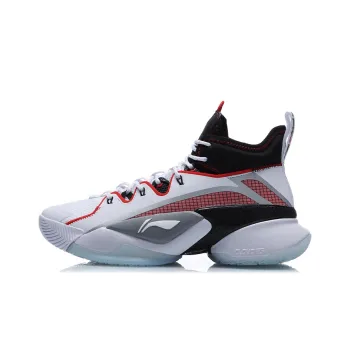 LiNing Power 7 Premium Cushioning, Slip Resistant, Abrasion Resistant Support High Top Basketball Shoes Men's White