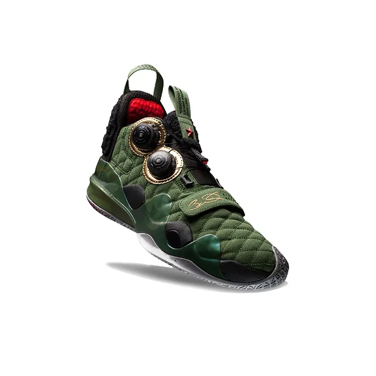 LiNing Way Of Wade 8 Screw Lei Feng Cushioning Anti-Slip And Wear-Resistant Mid-Top Basketball Shoes Army Green-2