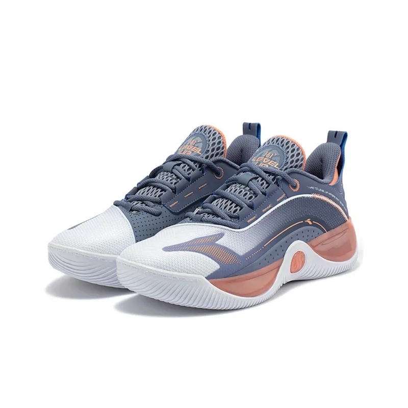 361° AG LVL UP 1 Basketball Shoes Men Low Top 361 Degrees White/Matte Blue-2