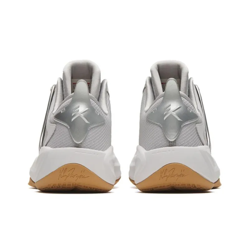 Anta Hussars 8 Anti Slip Wear Resistant Low Top Basketball Shoes Men's White Silver-3