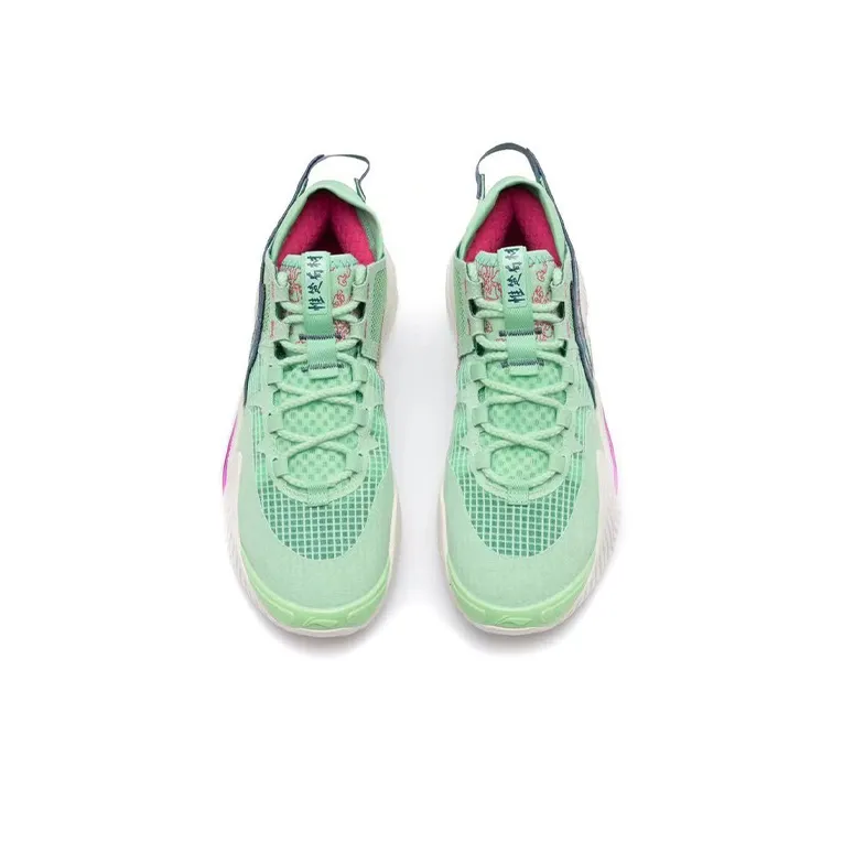 LiNing Badfive 2 Low Cushioning Anti Slip And Wear Resistant Coverage Support Low Top Basketball Shoes Emerald Green-3
