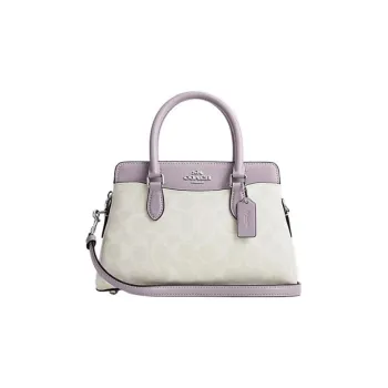 COACH Darcie PVC Tote Bag, Shopping Bag, Shoulder Bag, Crossbody Bag, Handbag Mini Women's Purple & White