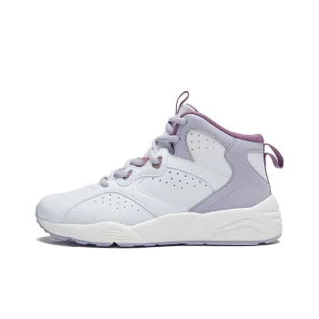 361° QU!KFOAM Game Ready Trendy Outfit Slip Resistant Shock Absorbers High Top Basketball Shoes Women's White Purple