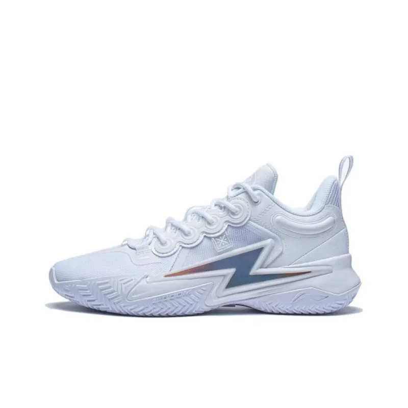 LiNing Son Of Flash Durable Breathable Low Top Basketball Shoes Men's White-0