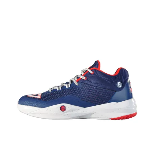 PEAK Basketball Shoes Men Low-Top Bright Moon Blue/Pick Red