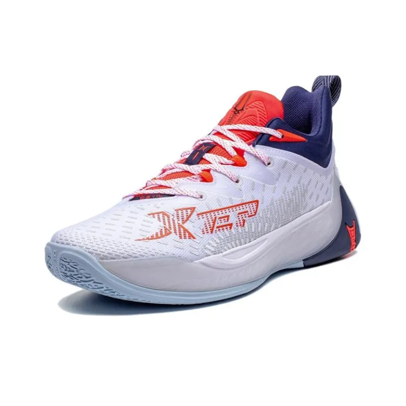 XTEP Monster 3.0 Basketball Shoes Men Mid Top White/Blue/Orange-1