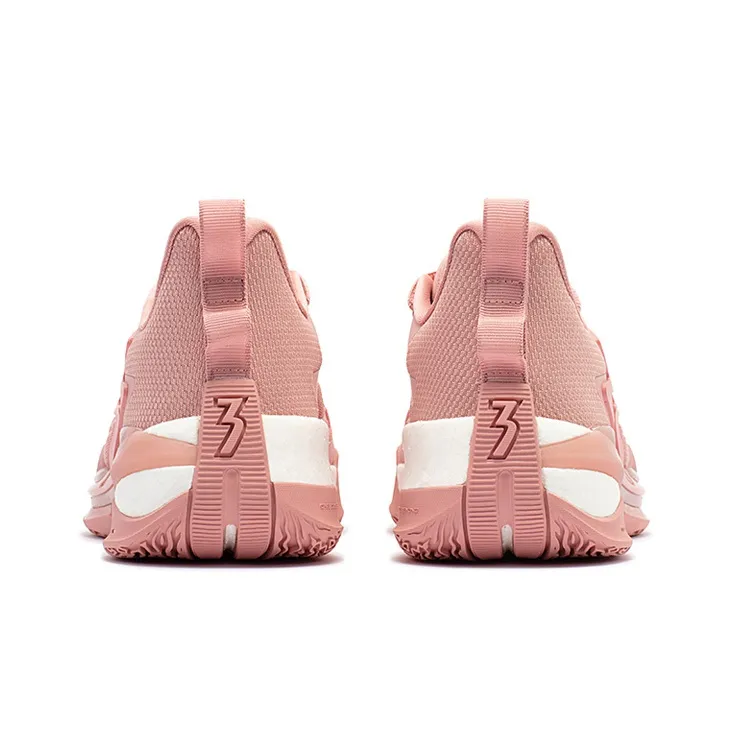 361° Big3 3.0 Pro Cushioning Wear Resistant Low Top Basketball Shoes Men's Pink-3
