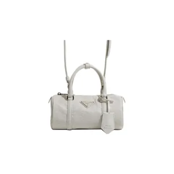 PRADA Leather Shoulder Bag Crossbody Bag Handbag Regular Women's White