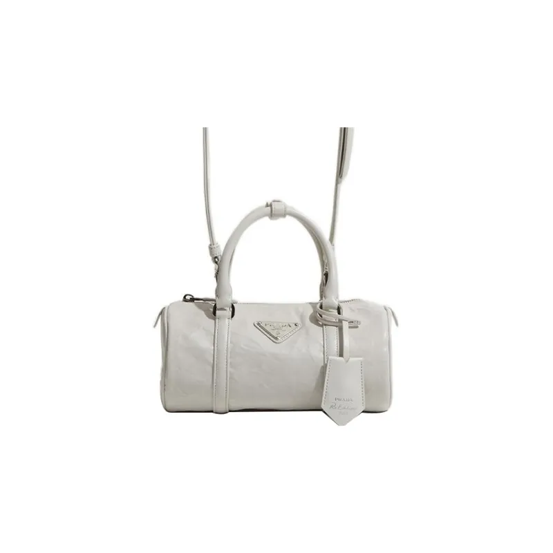 PRADA Leather Shoulder Bag, Crossbody Bag, Handbag Regular Women's White-0