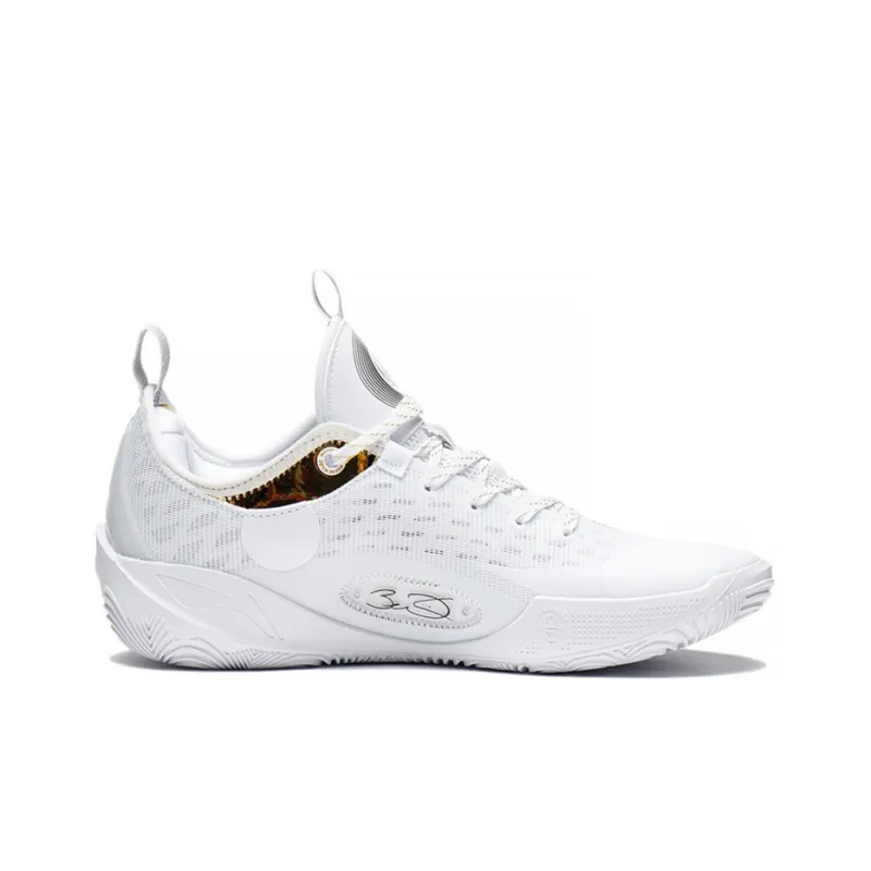 LiNing Wade 808 2 Dynasty Wear Resistant Low Top Basketball Shoes Men's White Gold-1