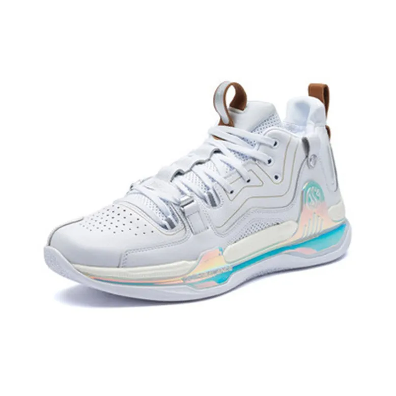361° AG1 Pro Aaron Gordon 1 Anti Slip Wear Resistant Mid Top Performance Basketball Shoes Men's Silver White-1