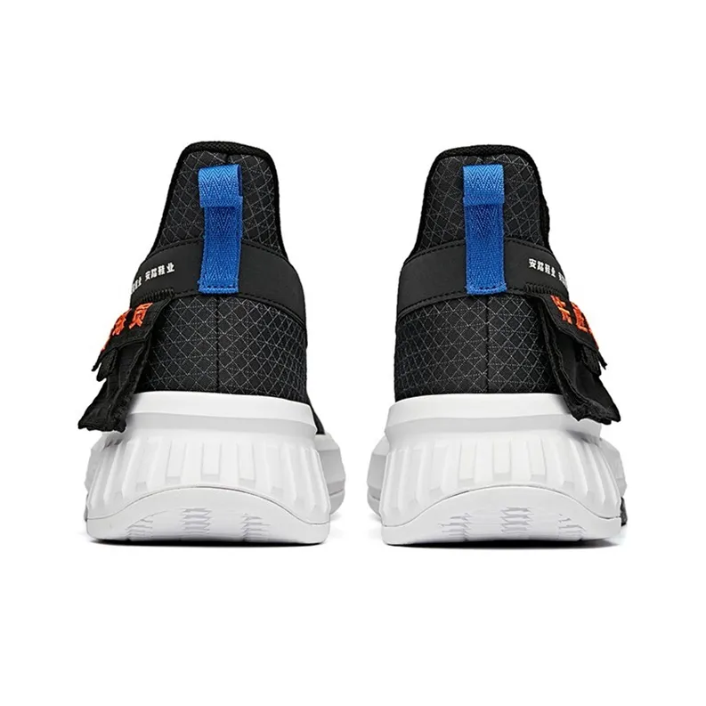 Anta Advanced Player Wear-Resistant Mid-Top Performance Basketball Shoes Men's Black White-1
