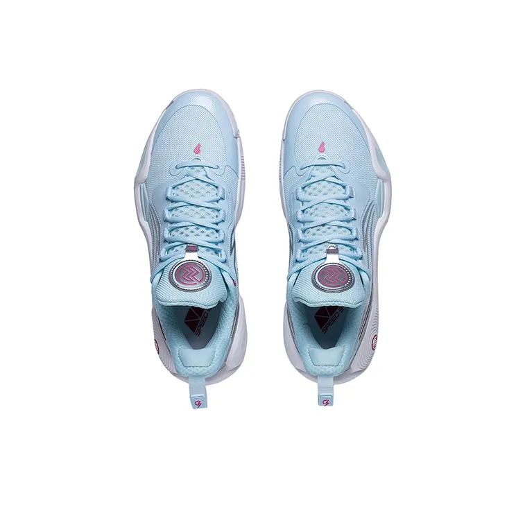 LiNing Speed 9 Cushioning, Slip Resistant, Abrasion Resistant, Rebound Low Top Basketball Shoes Men's Blue Silver-2