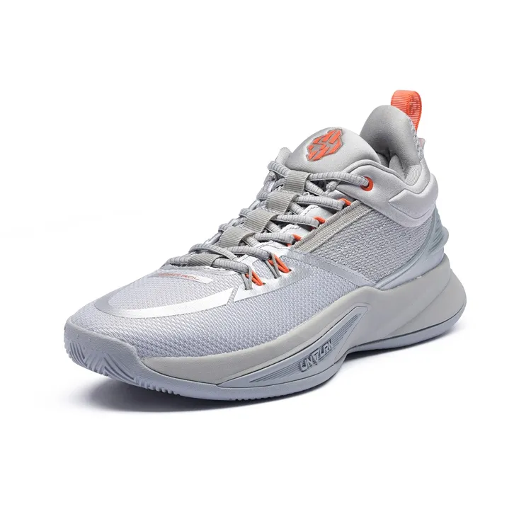 361° Restraint 3 Cushioning, Slip Resistant, Abrasion Resistant Coverage Low Top Basketball Shoes Men's Silver White-2