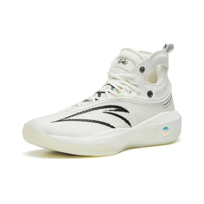 ANTA KT8 Basketball Shoes Men High Top Ivory White/Black-1