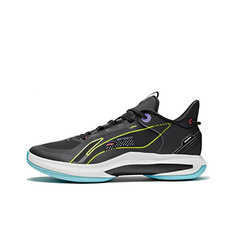 LiNing Shock Absorbers With Slip Resistant And Abrasion Resistant Properties Low Top Performance Basketball Shoes Black-0