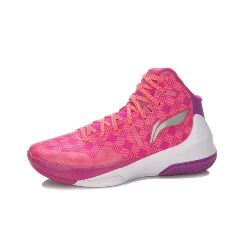 LiNing Speed 3 High Top Basketball Shoes Unisex Pink Purple-1