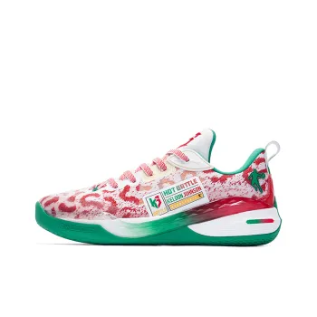 QIAODAN Sharp Edge 6.0PROLOWPE Cushioning Anti Slip And Wear Resistant Low Top Basketball Shoes Men's Green Red