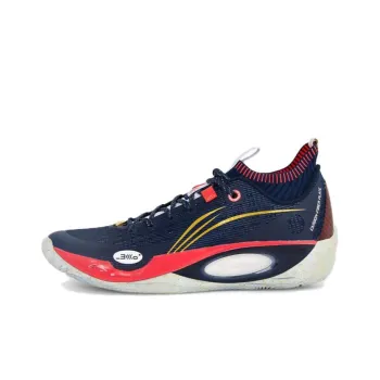 LiNing Wade 808 Ultra Cushioning Anti Slip And Wear Resistant Low Top Basketball Shoes Men's Blue Red