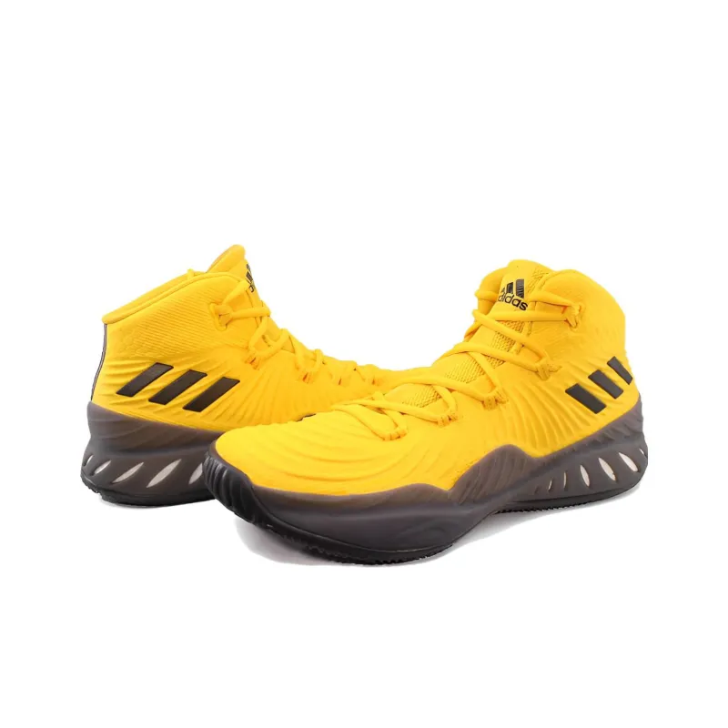 Adidas Crazy Explosive 2017 Cushioning Anti-Slip And Wear-Resistant High-Top Basketball Shoes Men's Yellow Black-2