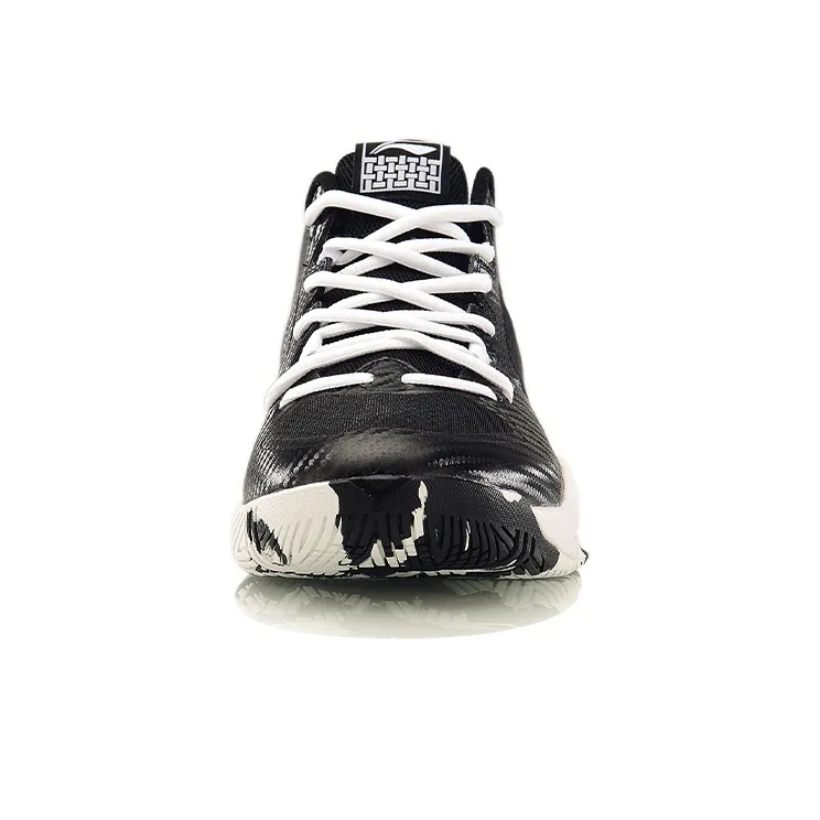 LINING Basketball Shoes Unisex Mid-Top Black/Silver/White-3