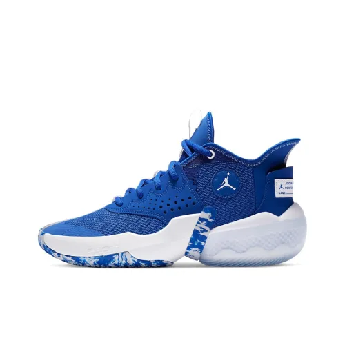 Jordan Jumpman Diamond 2 Basketball Shoes Unisex Mid-Top Blue/White