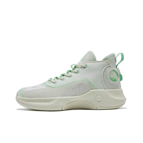 PEAK Cushioning, Wear Resistant Mid Top Basketball Shoes Men's Milk Jade