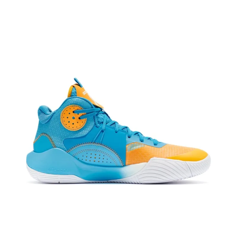 LINING Sonic 9 Team Basketball Shoes Men Mid Top Blue/Yellow-1