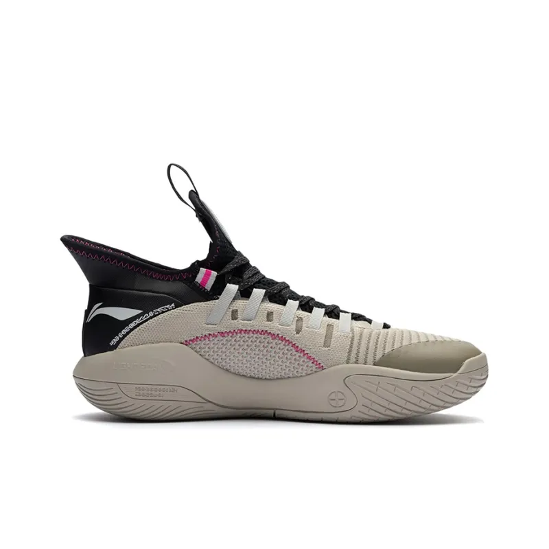 LiNing Phantom Cushioning Anti Slip And Wear Resistant Coverage Support Low Top Basketball Shoes Gray Black-1