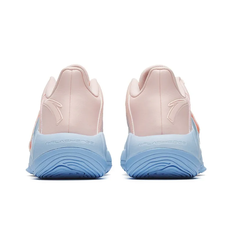 Anta Water Flower 4 LA Nitrogen Technology Abrasion Resistant Breathable Low Top Basketball Shoes Men's Pink Blue-4