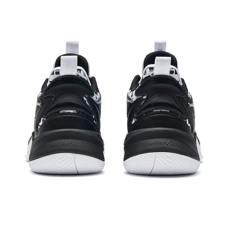 XTEP Counterattack 1st Generation V2 Anti Slip Wear Resistant Mid Top Basketball Shoes Men's Black White-4