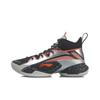 LiNing Power 7 Premium Cushioned Wear Resistant Slip Resistant High Top Basketball Shoes Men's Black Silver