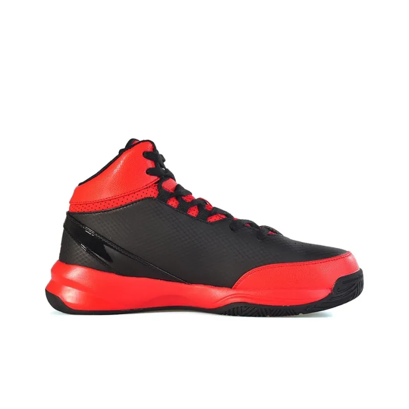 PEAK Nova Wear Resistant Slip Resistant Mid Top Performance Basketball Shoes Men's Black Red-1