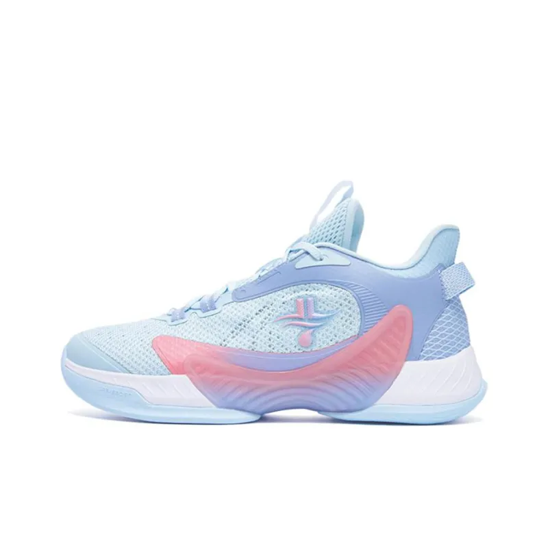 XTEP Anti Slip And Wear Resistant Breathable Low Top Basketball Shoes Men's Blue Pink Light Purple-0