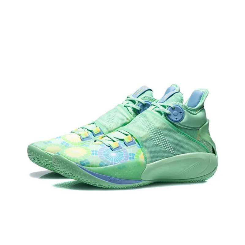 LINING SONIC 9 Basketball Shoes Men Mid Top Mint Green-2