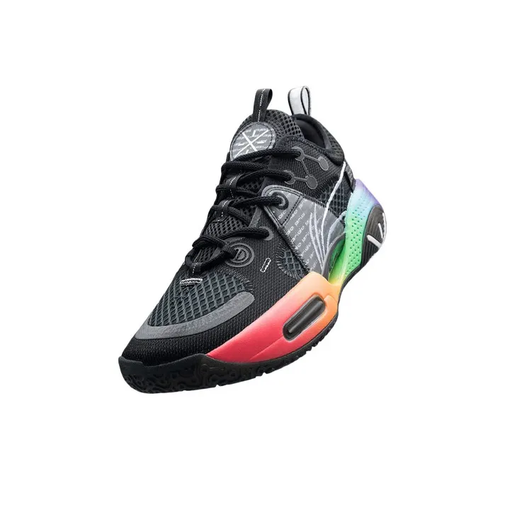 LiNing All City 9 V1.5 Anti-Slip And Wear-Resistant Cushioning Coverage Low-Top Basketball Shoes Black Multicolor-2