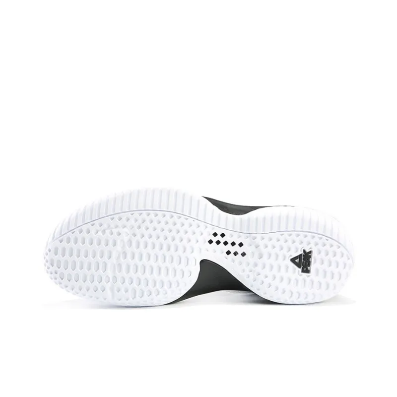 PEAK Cushioned Slip Resistant Abrasion Resistant High Top Performance Basketball Shoes White Black-5