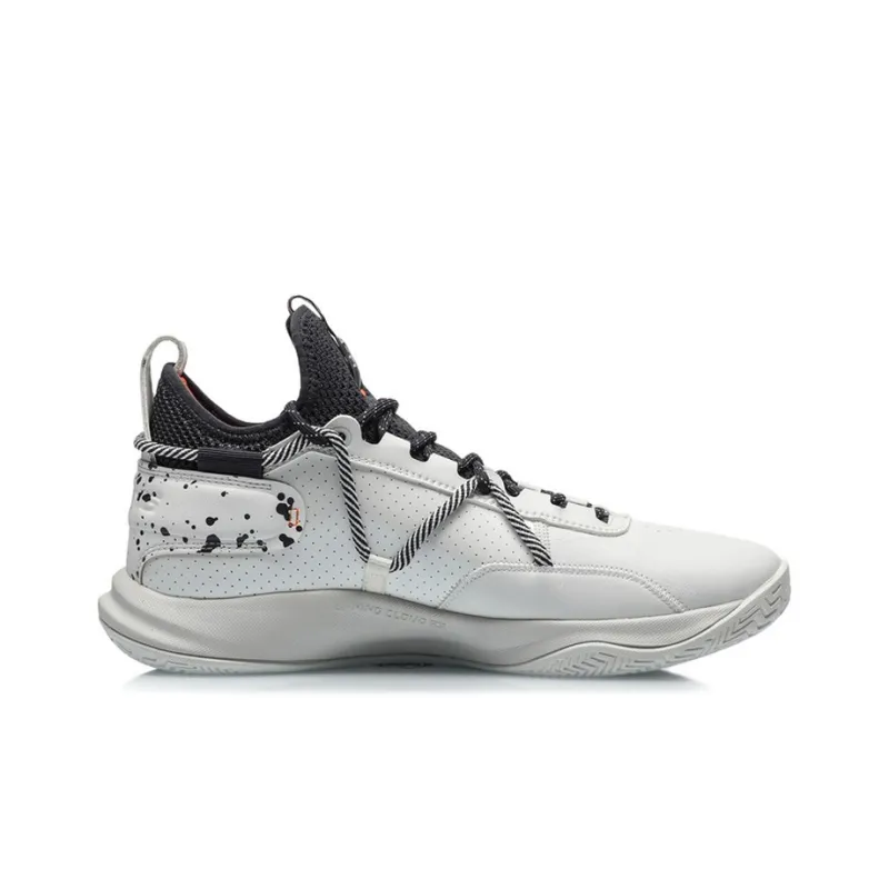LiNing Speed Team Cushioning Anti Slip And Wear Resistant Low Top Basketball Shoes Men's Silver White-1