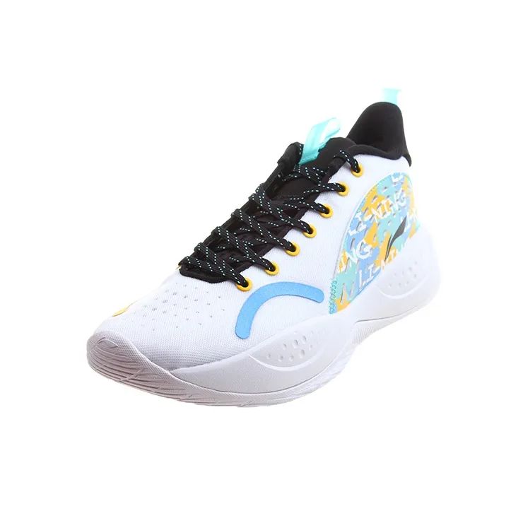 LiNing Cushioning, Slip Resistant, Abrasion Resistant, Coverage, Support Low Top Basketball Shoes Men's White-2